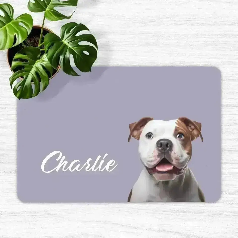 Custom Personalised Pet Photo and Name Food Mats - Shaggy Chic