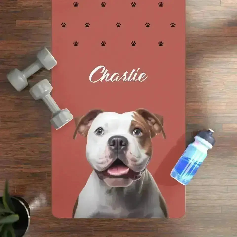 Custom Personalized Dog Photo Yoga & Pilates Mat - Shaggy Chic