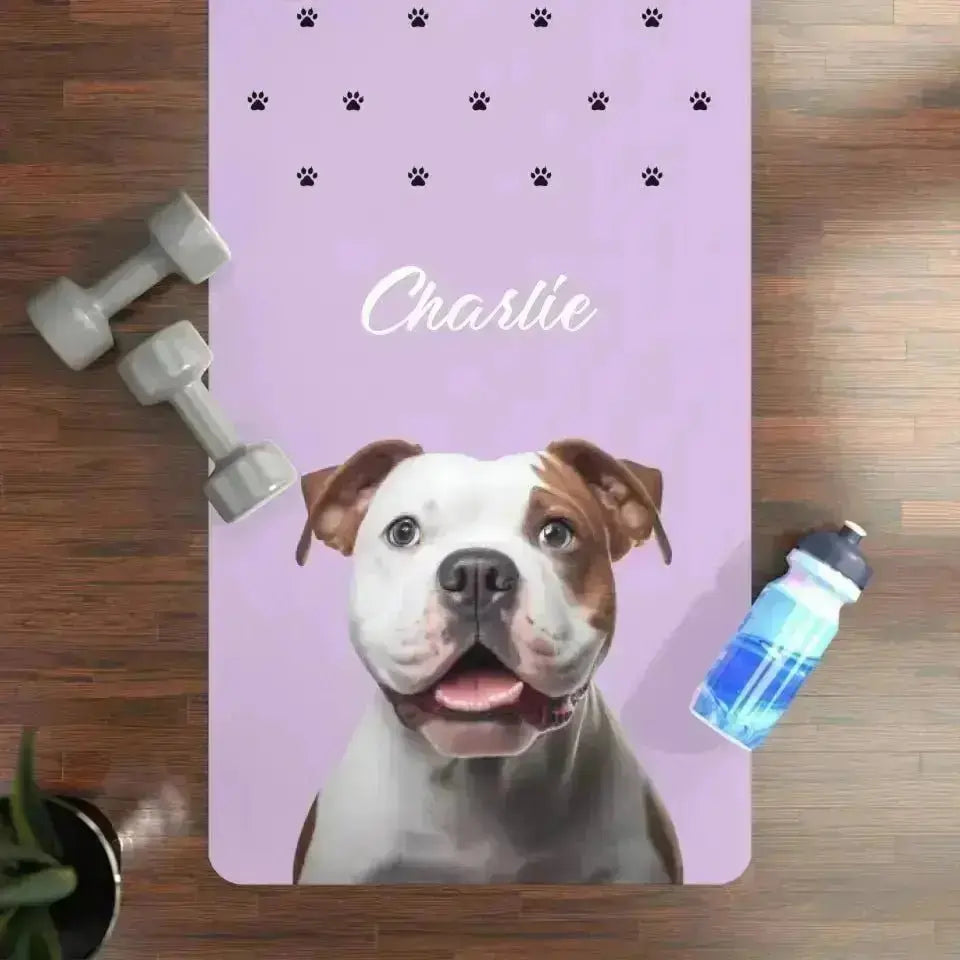 Custom Personalized Dog Photo Yoga & Pilates Mat - Shaggy Chic