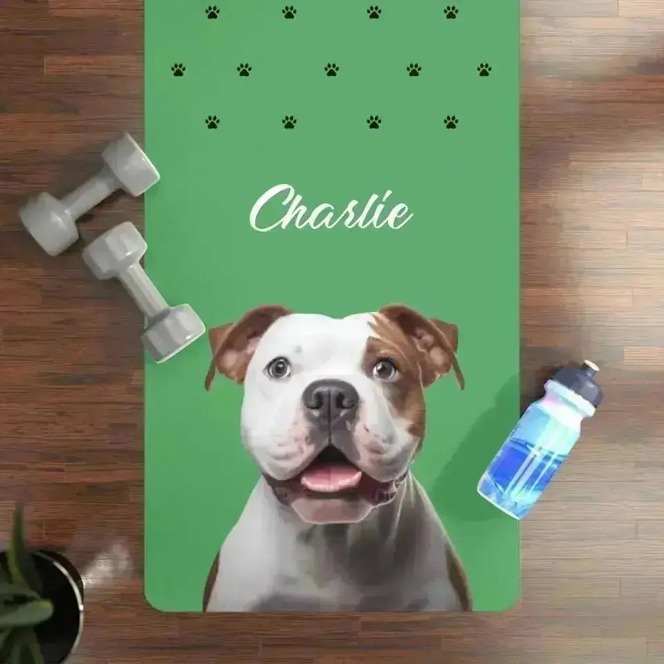 Custom Personalized Dog Photo Yoga & Pilates Mat - Shaggy Chic