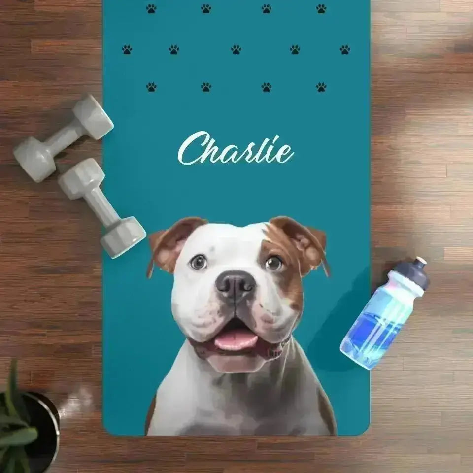 Custom Personalized Dog Photo Yoga & Pilates Mat - Shaggy Chic