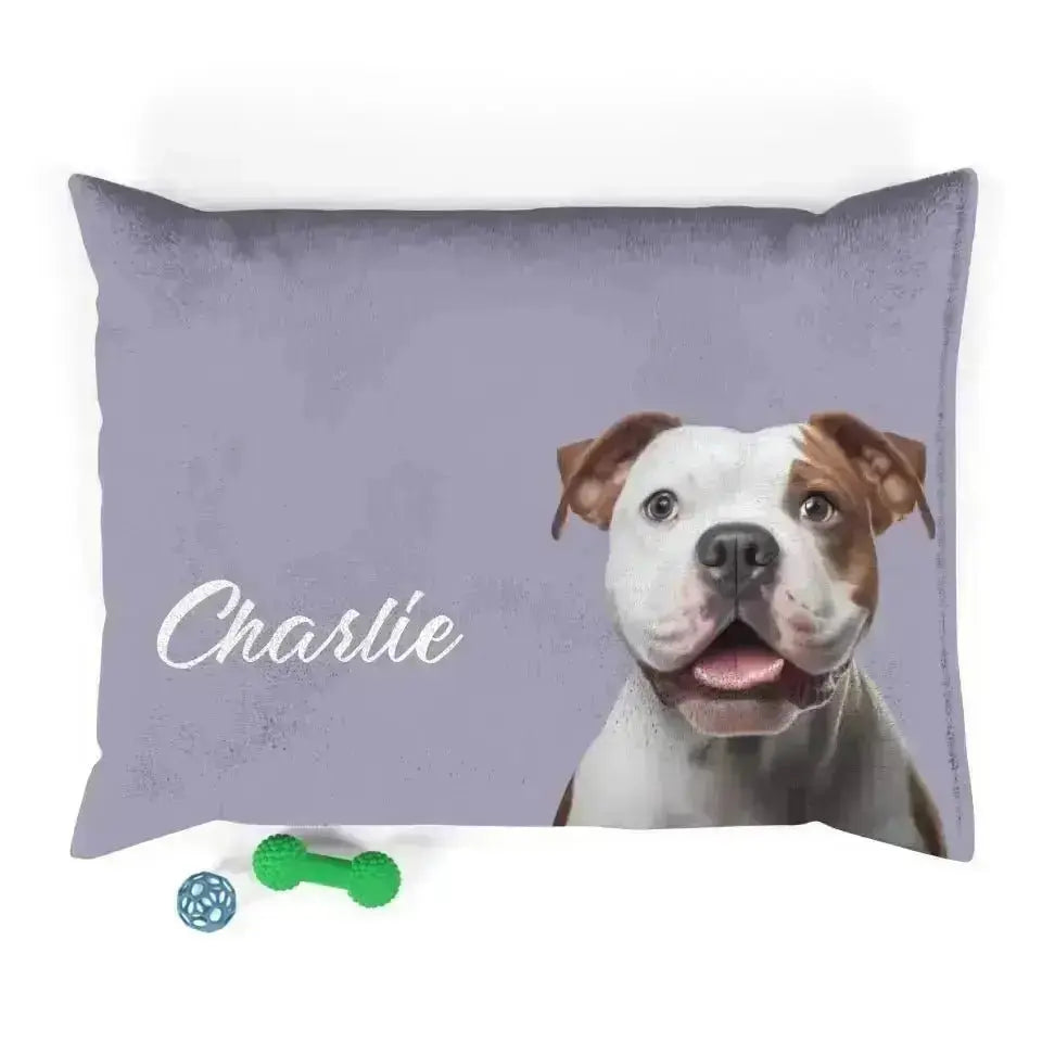 Custom Personalized Pet Photo Bed - Shaggy Chic