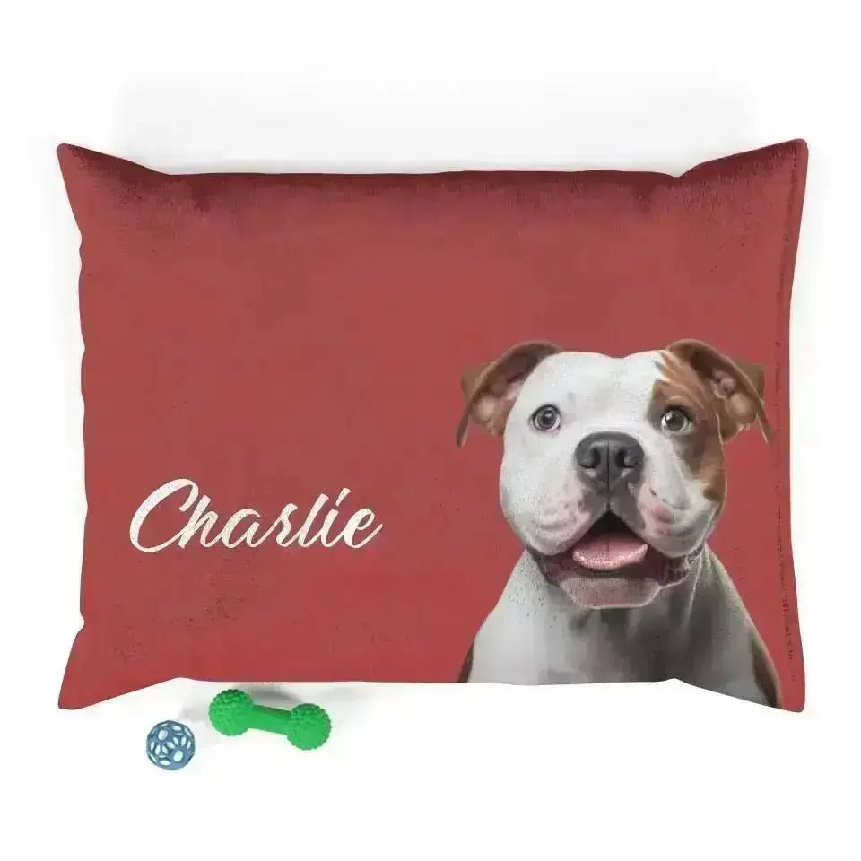 Custom Personalized Pet Photo Bed - Shaggy Chic