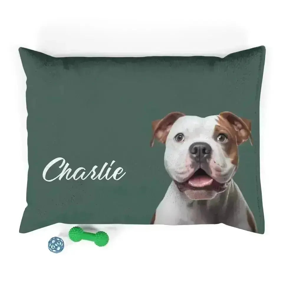 Custom Personalized Pet Photo Bed - Shaggy Chic