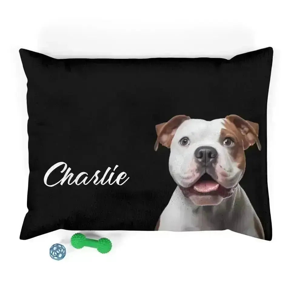 Custom Personalized Pet Photo Bed - Shaggy Chic