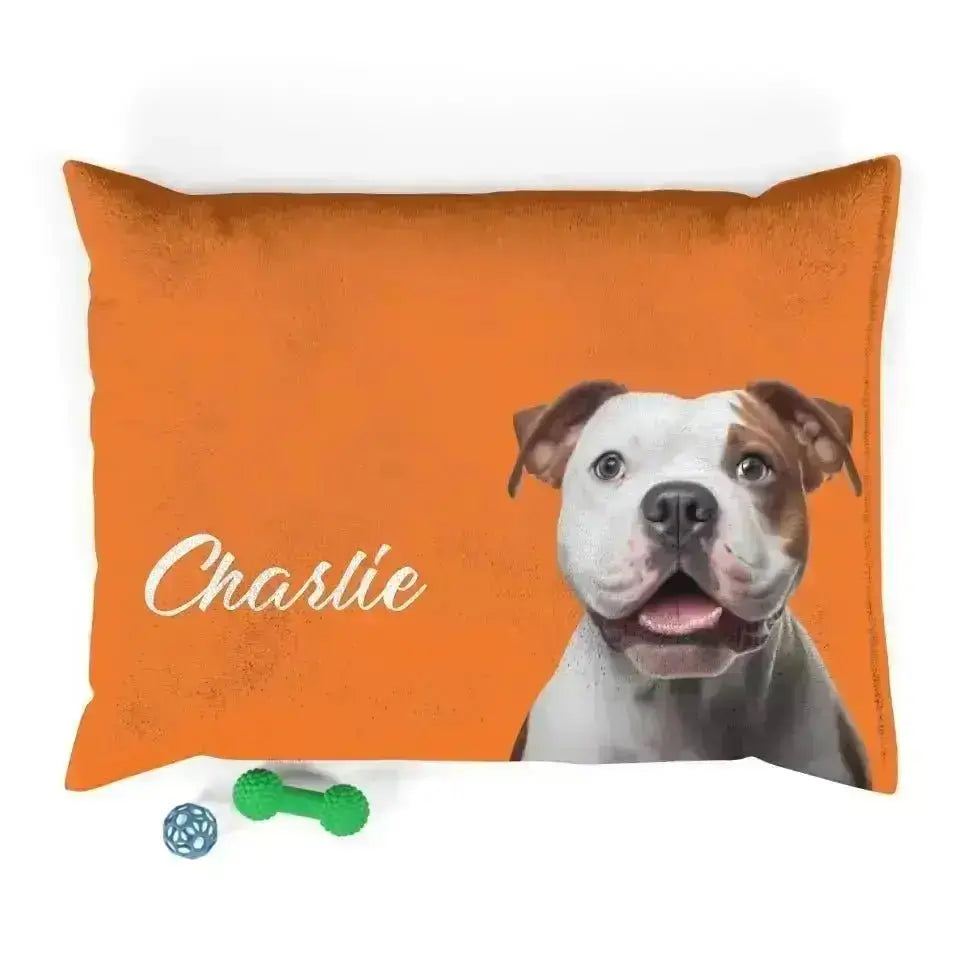 Custom Personalized Pet Photo Bed - Shaggy Chic