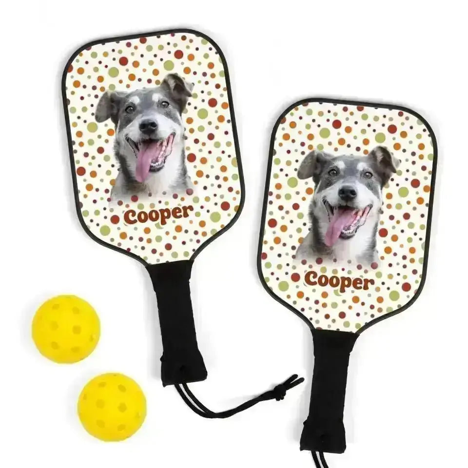 Custom Personalized Photo Dog Halloween Style Pickleball Kit - Shaggy Chic