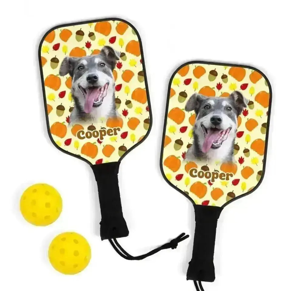 Custom Personalized Photo Dog Halloween Style Pickleball Kit - Shaggy Chic