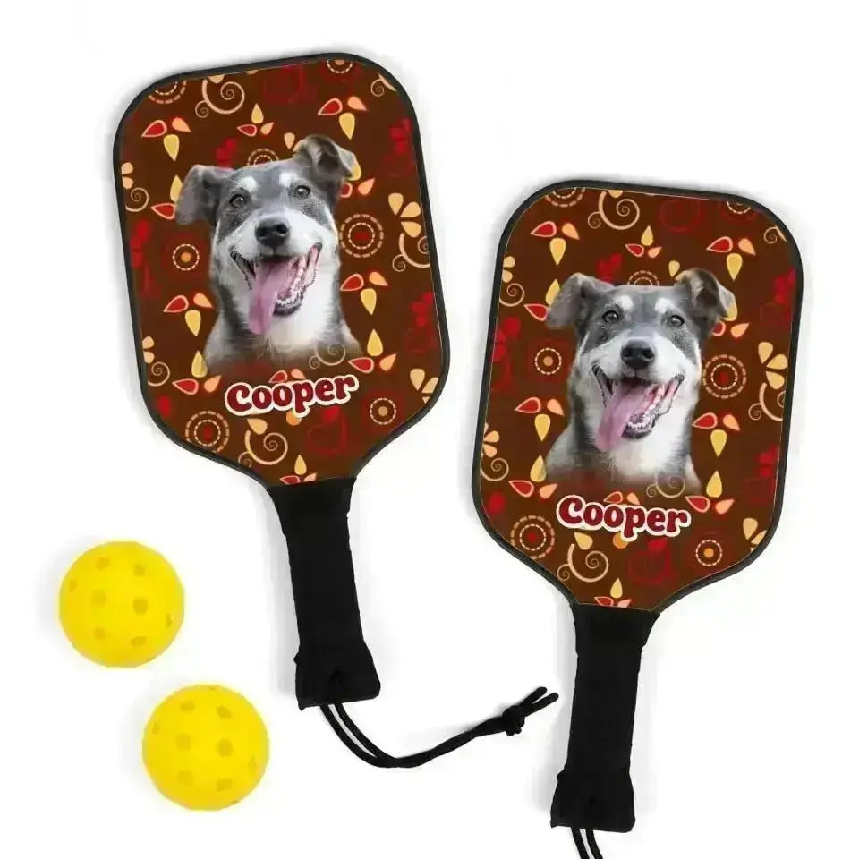 Custom Personalized Photo Dog Halloween Style Pickleball Kit - Shaggy Chic