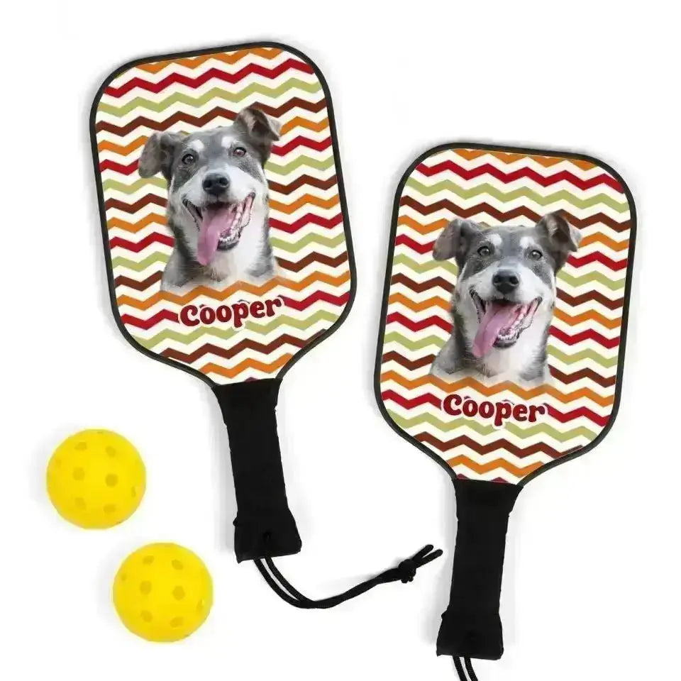 Custom Personalized Photo Dog Halloween Style Pickleball Kit - Shaggy Chic