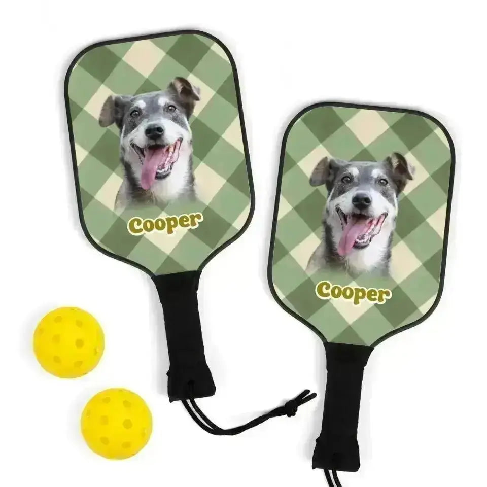 Custom Personalized Photo Dog Halloween Style Pickleball Kit - Shaggy Chic