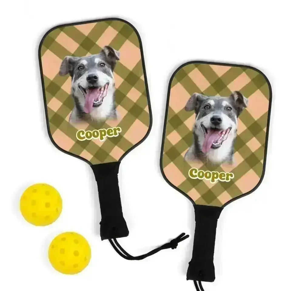 Custom Personalized Photo Dog Halloween Style Pickleball Kit - Shaggy Chic