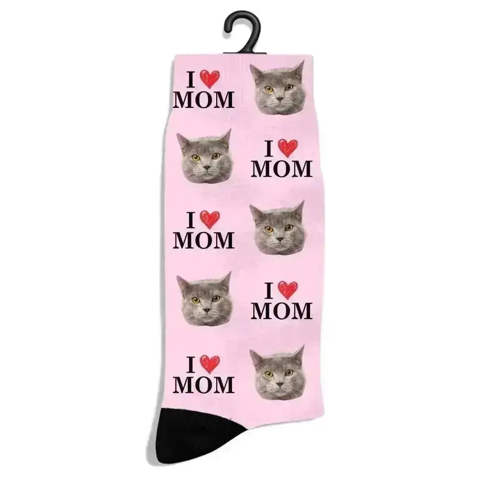 Custom Personalized Photo Socks - Gift for Women, Cat Mom & Dog Mom - Shaggy Chic