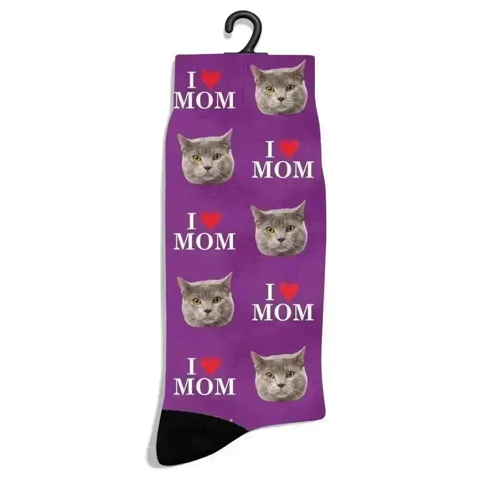 Custom Personalized Photo Socks - Gift for Women, Cat Mom & Dog Mom - Shaggy Chic