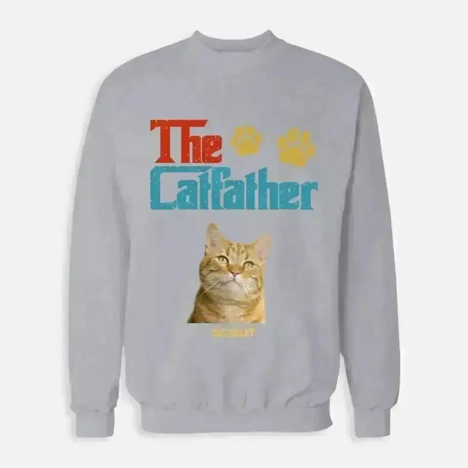 Custom Personalized Photo - The Cat Father Sweatshirt - Shaggy Chic