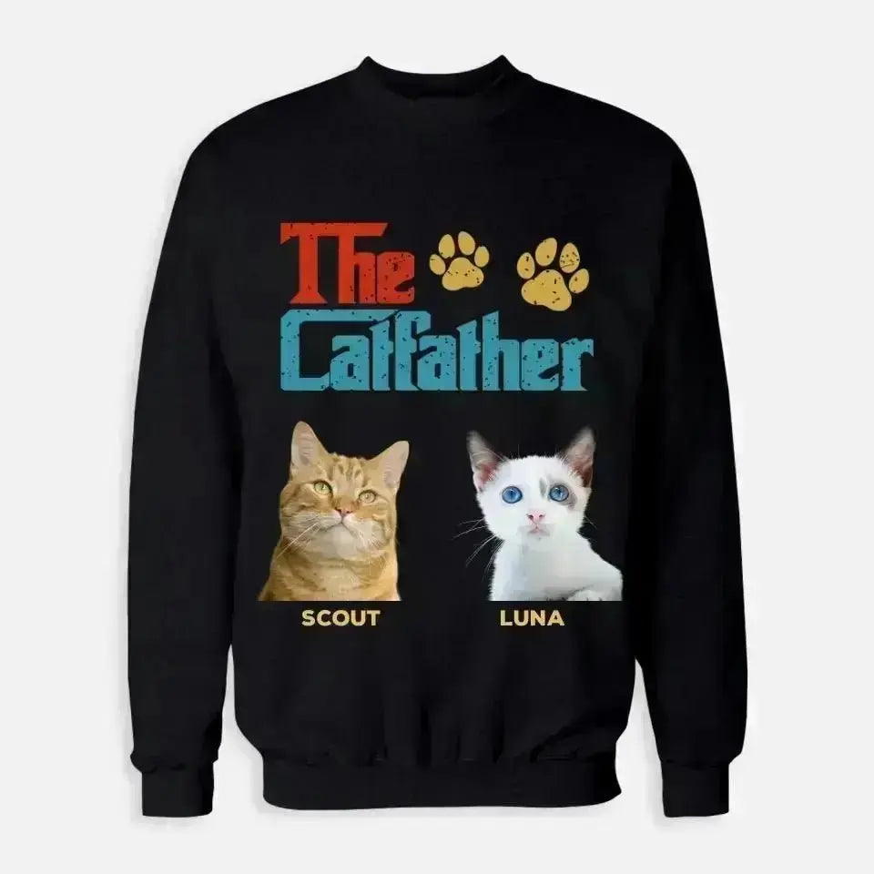 Custom Personalized Photo - The Cat Father Sweatshirt - Shaggy Chic