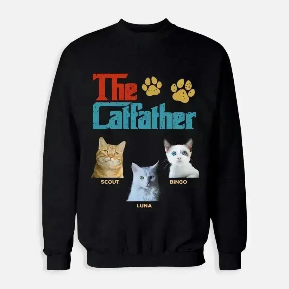 Custom Personalized Photo - The Cat Father Sweatshirt - Shaggy Chic