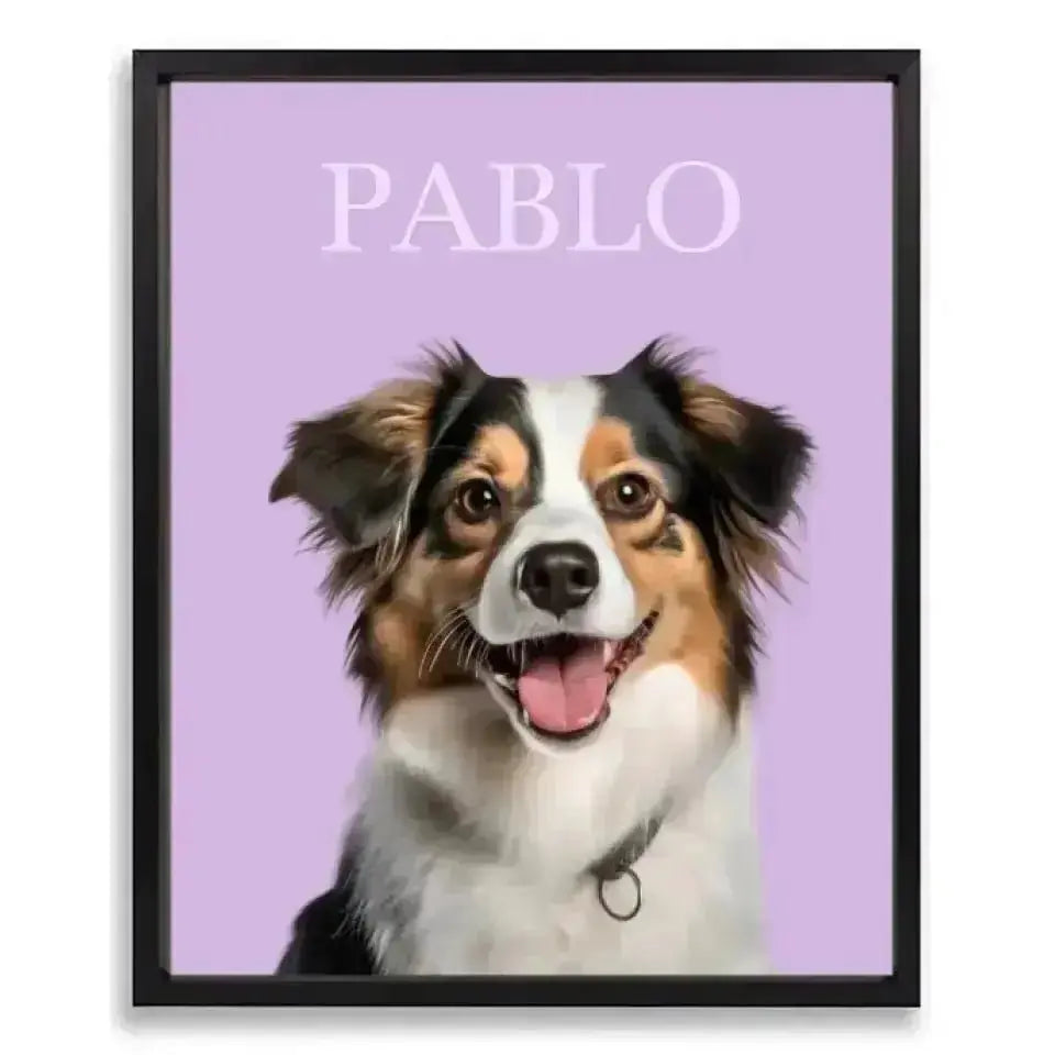 Custom Pet Photo Poster with Frame - Shaggy Chic