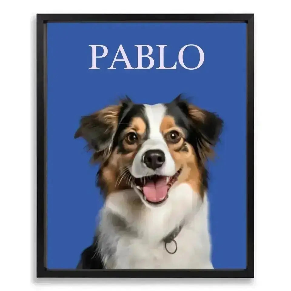 Custom Pet Photo Poster with Frame - Shaggy Chic