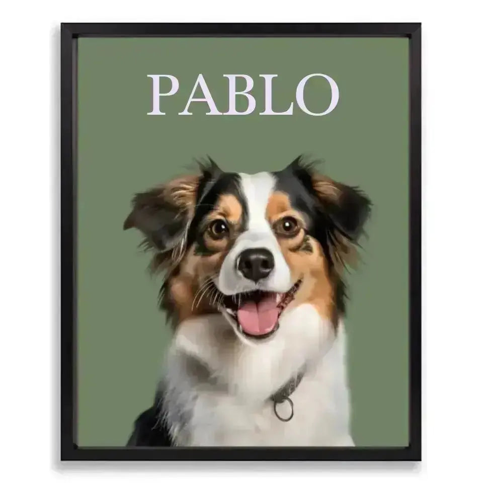 Custom Pet Photo Poster with Frame - Shaggy Chic