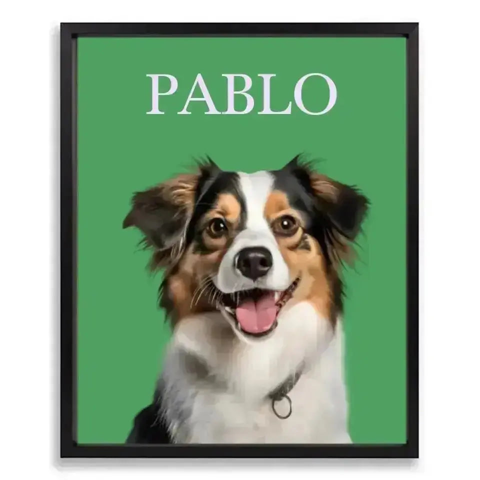 Custom Pet Photo Poster with Frame - Shaggy Chic