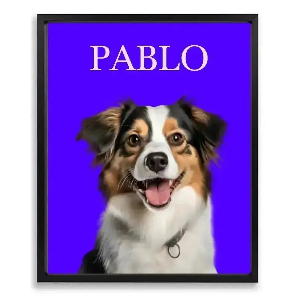 Custom Pet Photo Poster with Frame - Shaggy Chic