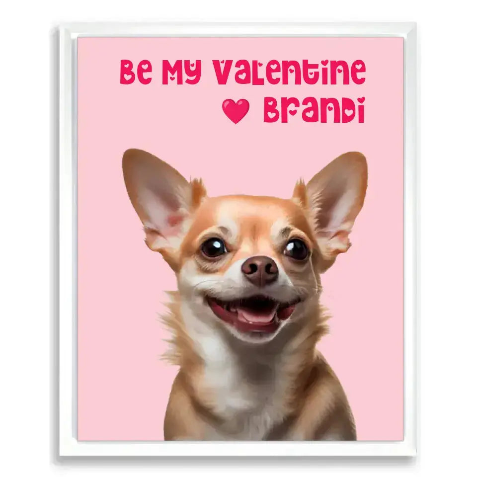 Custom Valentine Pet Portrait Poster with Frame Printify