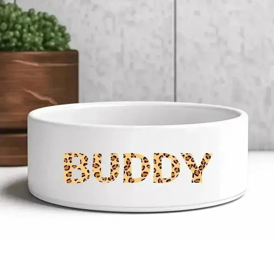 Personalised Text Style Pet Bowl - Shaggy Chic