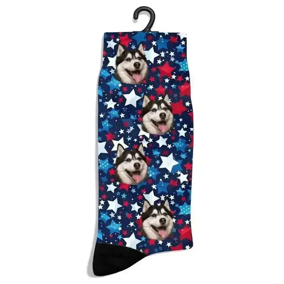 Personalized 4th July Pattern Pet Socks - Shaggy Chic