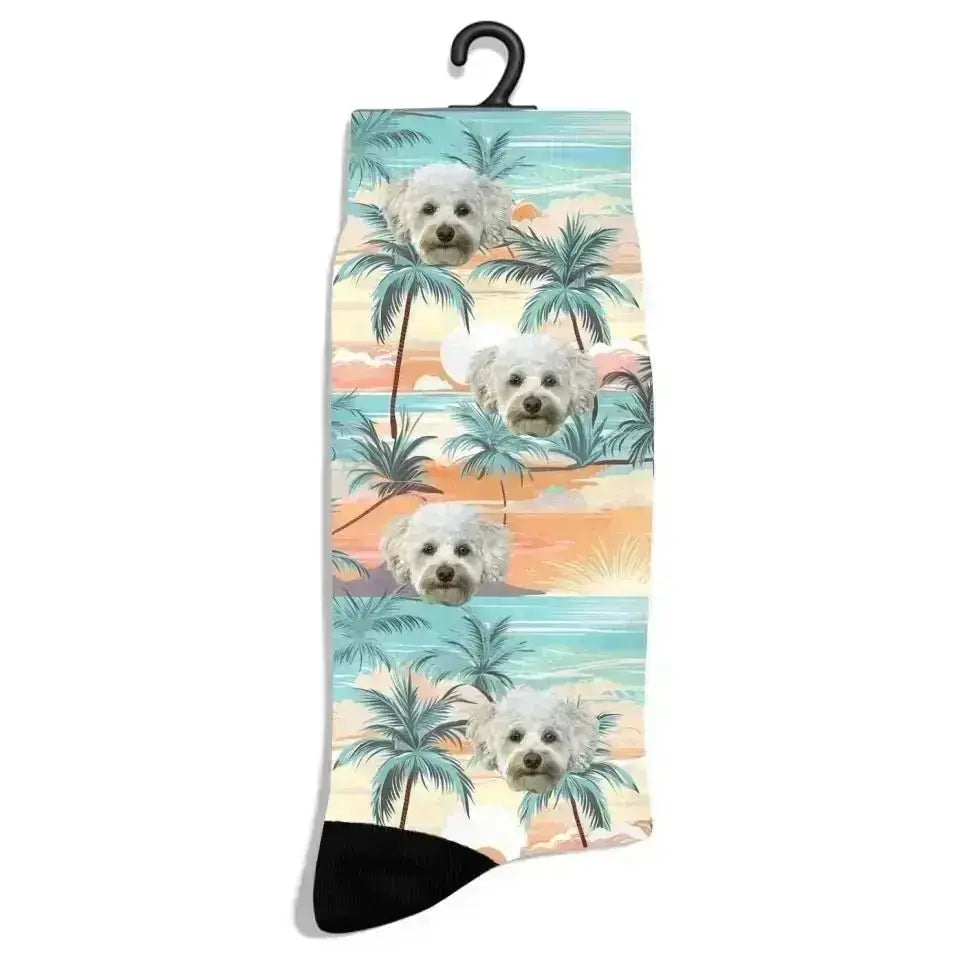 Personalized Beach Pattern Pet Socks - Shaggy Chic