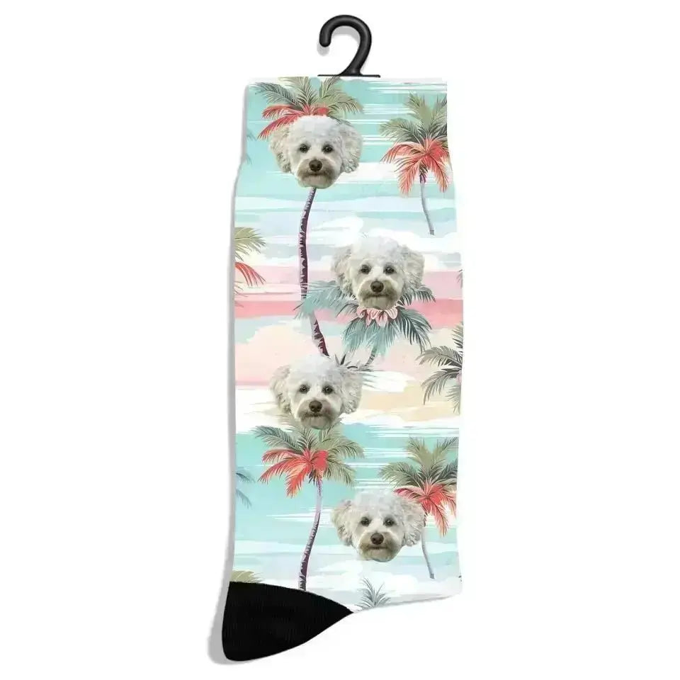 Personalized Beach Pattern Pet Socks - Shaggy Chic