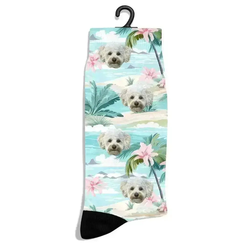 Personalized Beach Pattern Pet Socks - Shaggy Chic