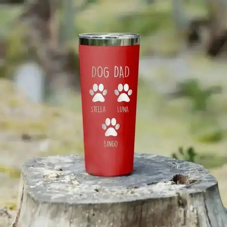 Personalized Dog Dad 22oz Tumbler - Gift for Pet Owner - Shaggy Chic