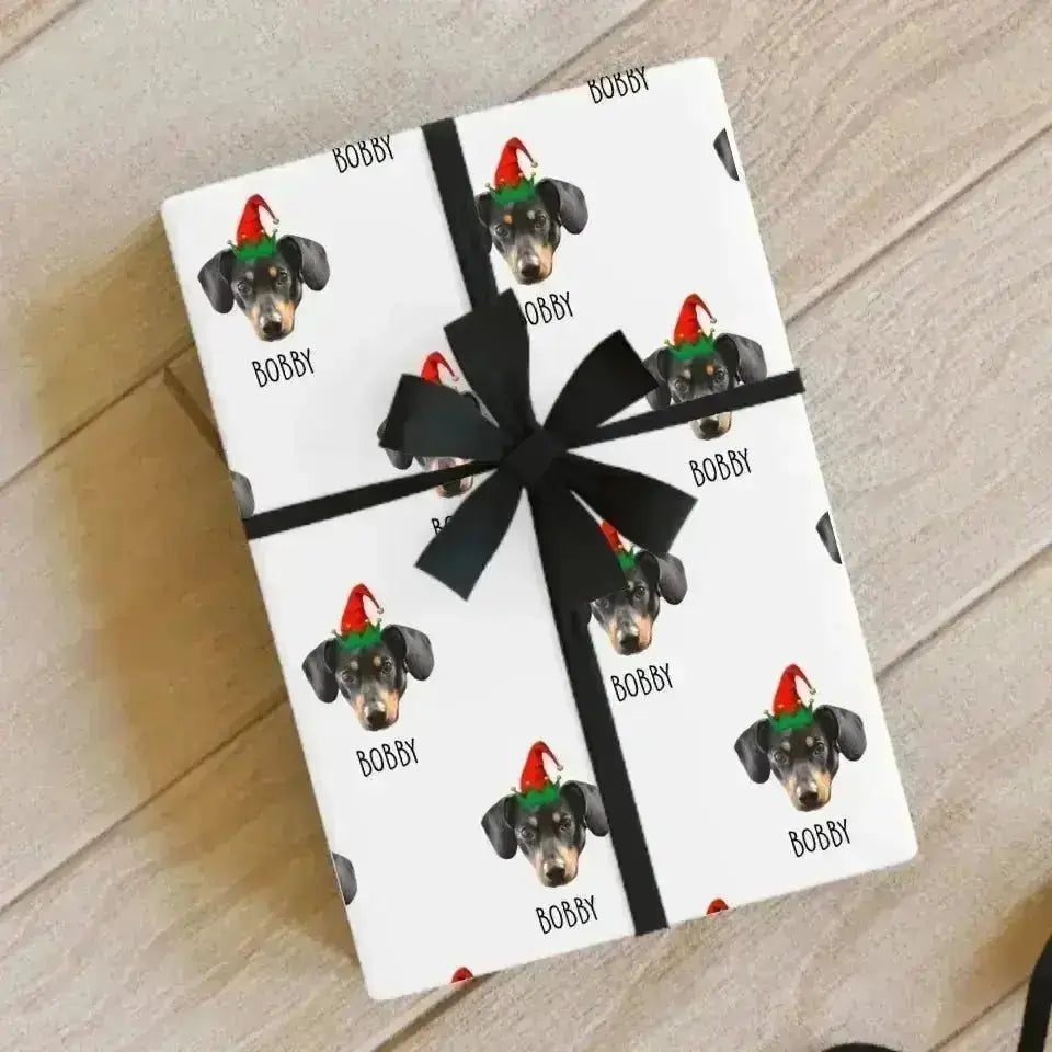 Personalized Dog Photo Gift Wrapping Paper Rolls - Shaggy Chic