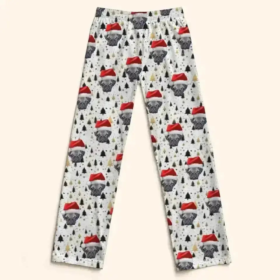 Personalized Dog Photo Kids Christmas Pajama Pants - Shaggy Chic