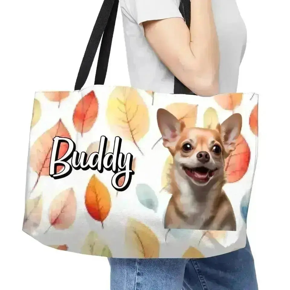 Personalized Fall Style Dog Weekender Tote - Shaggy Chic