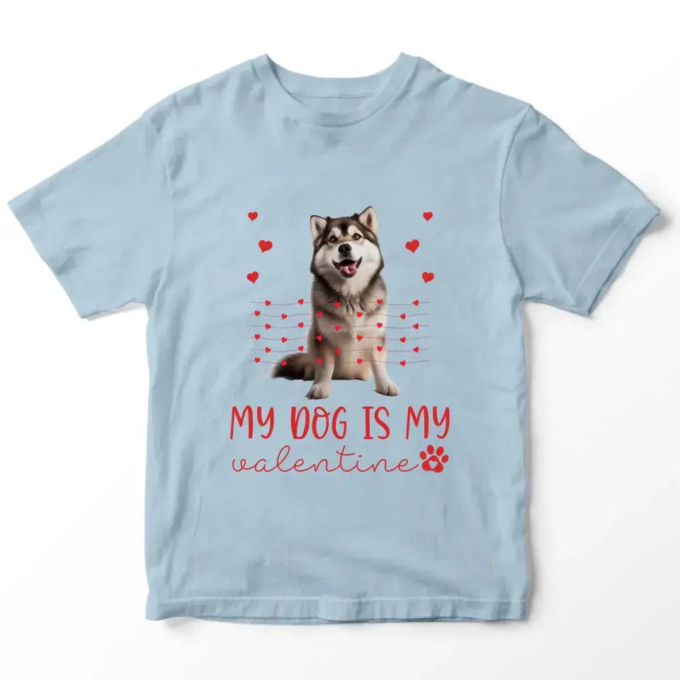 Personalized My Dog Is My Valentine T-Shirt - Custom Pet Photo Valentines Day Shirt For Pet Owners Printify