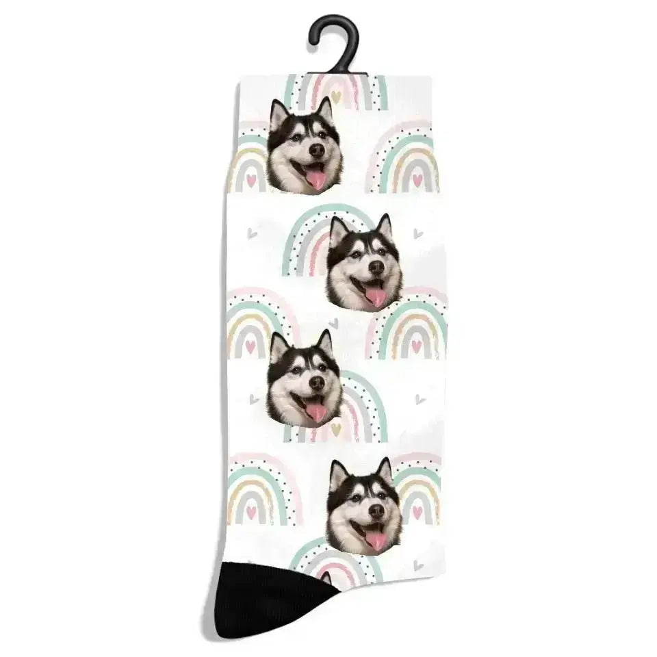 Personalized Pastel Love Pattern Pet Socks - Shaggy Chic