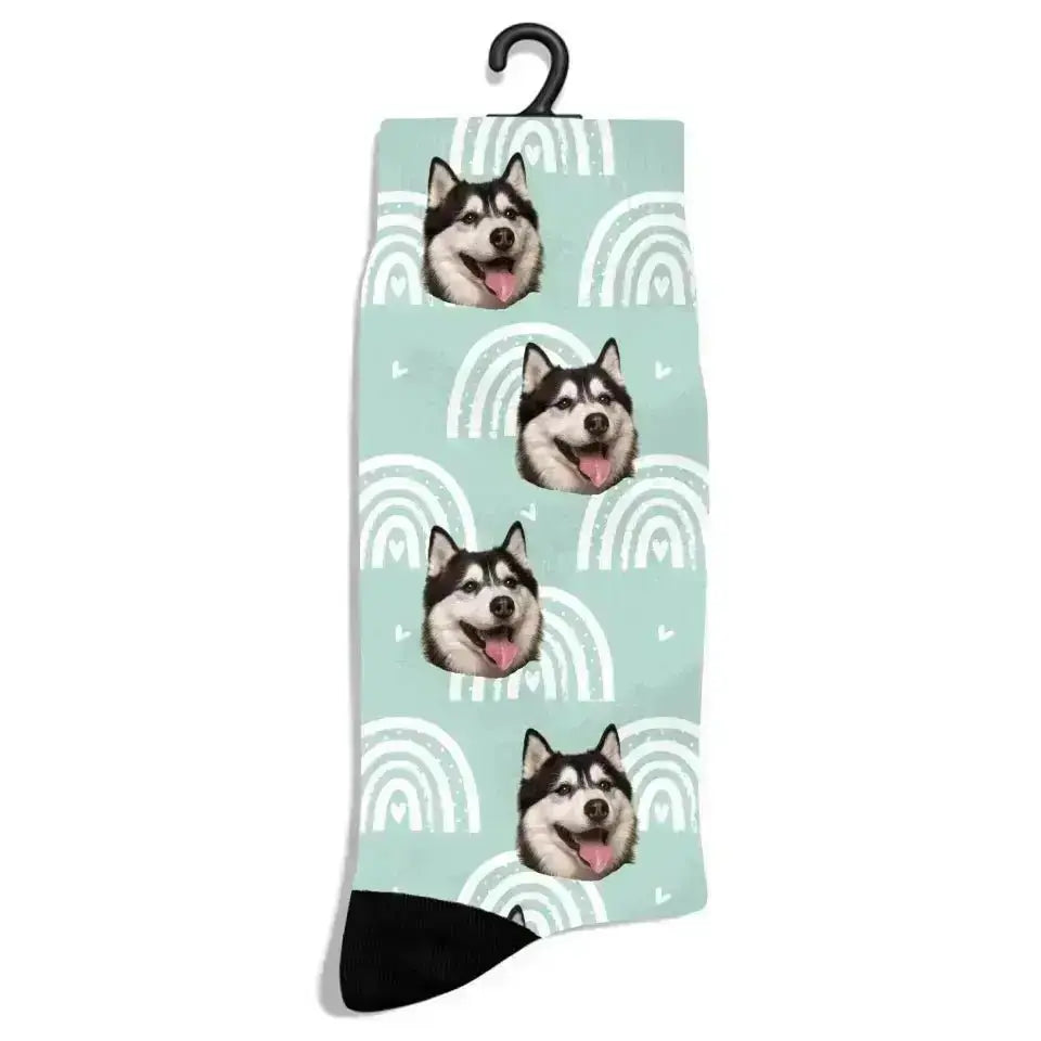 Personalized Pastel Love Pattern Pet Socks - Shaggy Chic