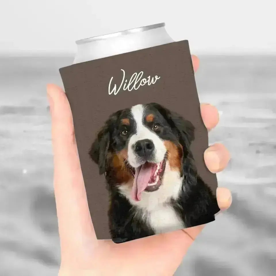 Personalized Pet Photo Can Cooler - Shaggy Chic