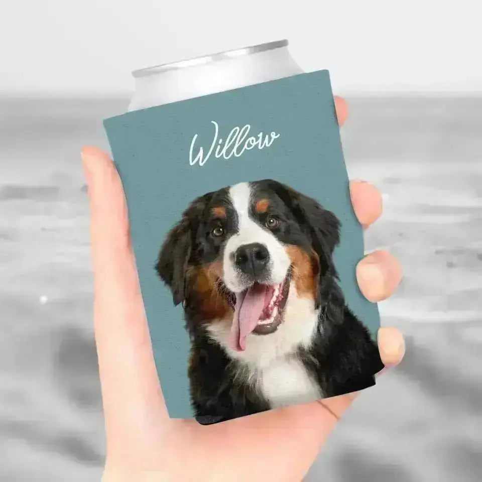 Personalized Pet Photo Can Cooler - Shaggy Chic