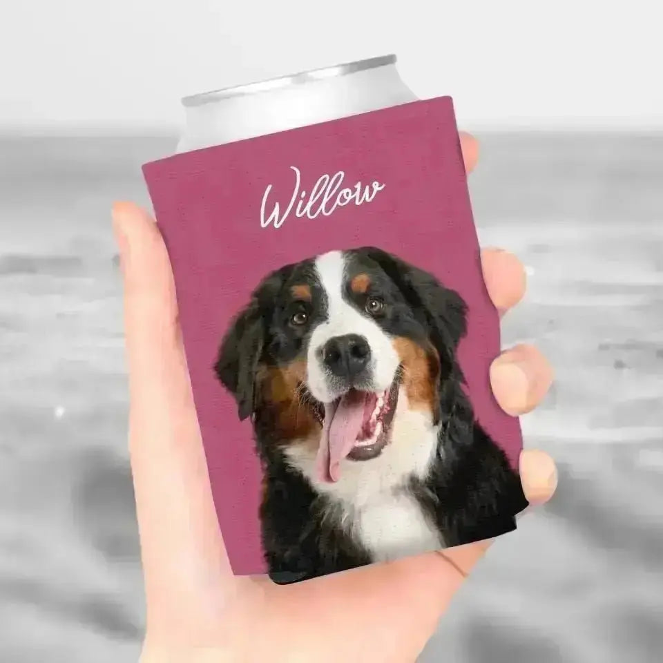 Personalized Pet Photo Can Cooler - Shaggy Chic