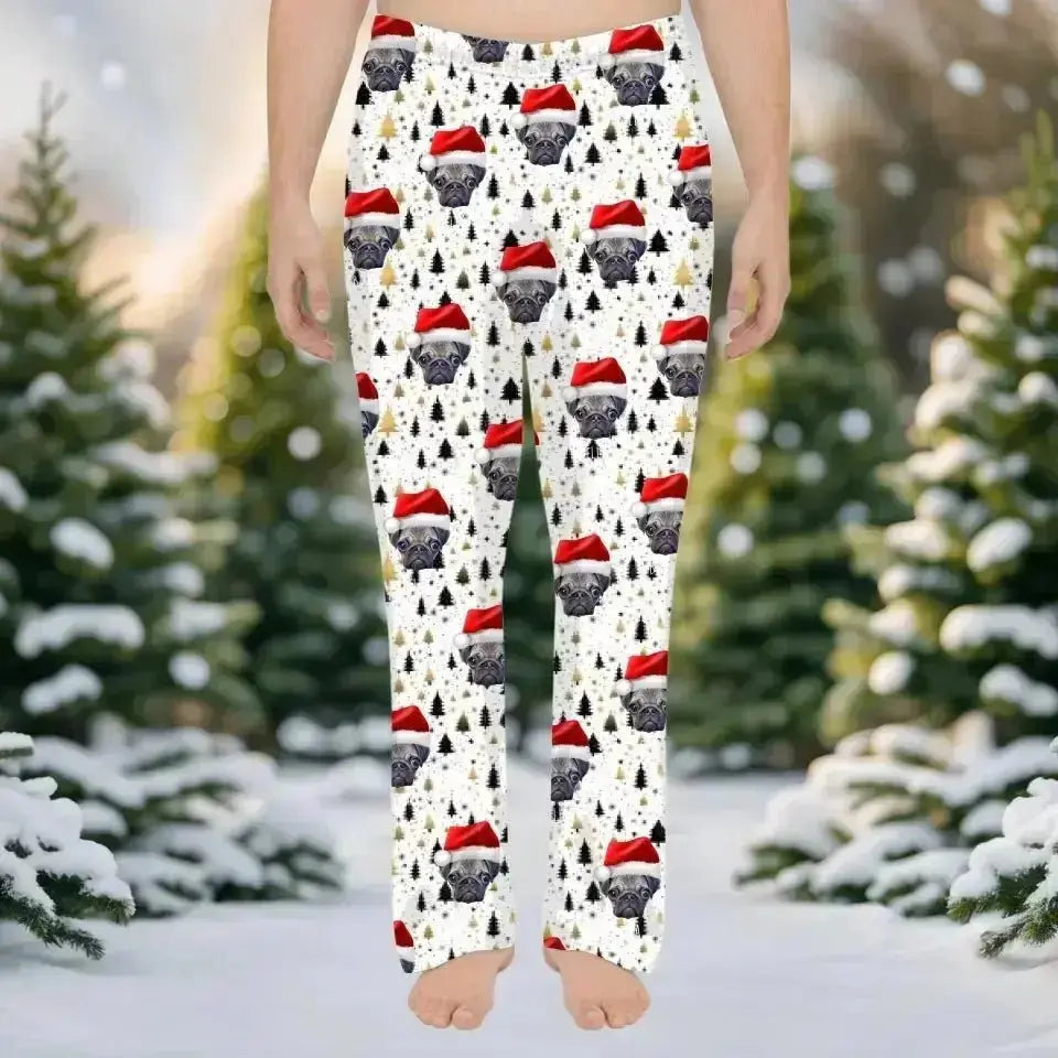 Personalized Pet Photo Men's Christmas Pajama Pants - Shaggy Chic