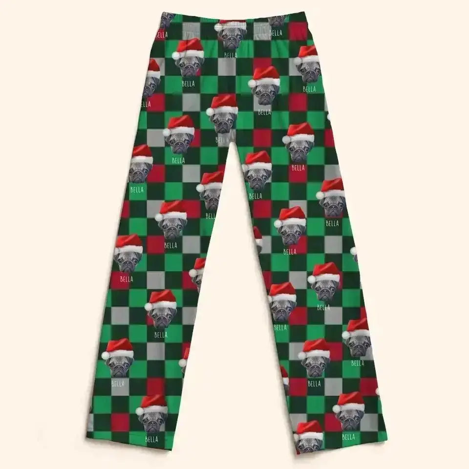 Personalized Pet Photo Women's Christmas Pajama Pants - Shaggy Chic