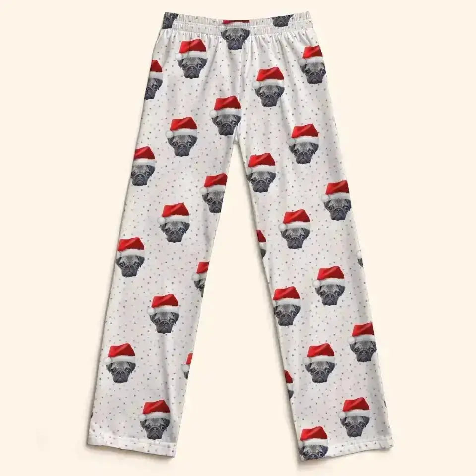 Personalized Pet Photo Women's Christmas Pajama Pants - Shaggy Chic