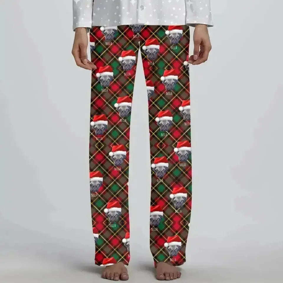 Personalized Pet Photo Women's Christmas Pajama Pants - Shaggy Chic