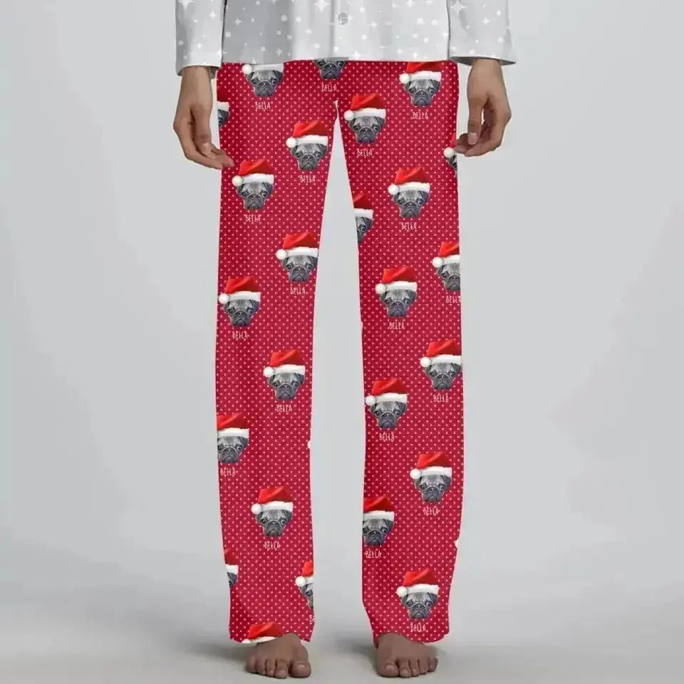 Personalized Pet Photo Women's Christmas Pajama Pants - Shaggy Chic