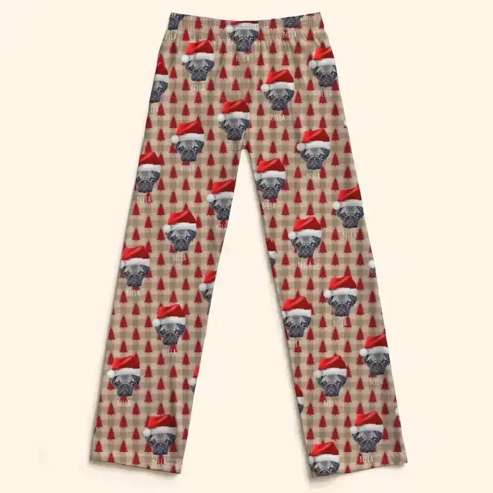 Personalized Pet Photo Women's Christmas Pajama Pants - Shaggy Chic