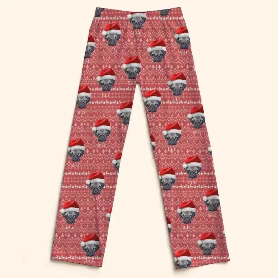 Personalized Pet Photo Women's Christmas Pajama Pants - Shaggy Chic