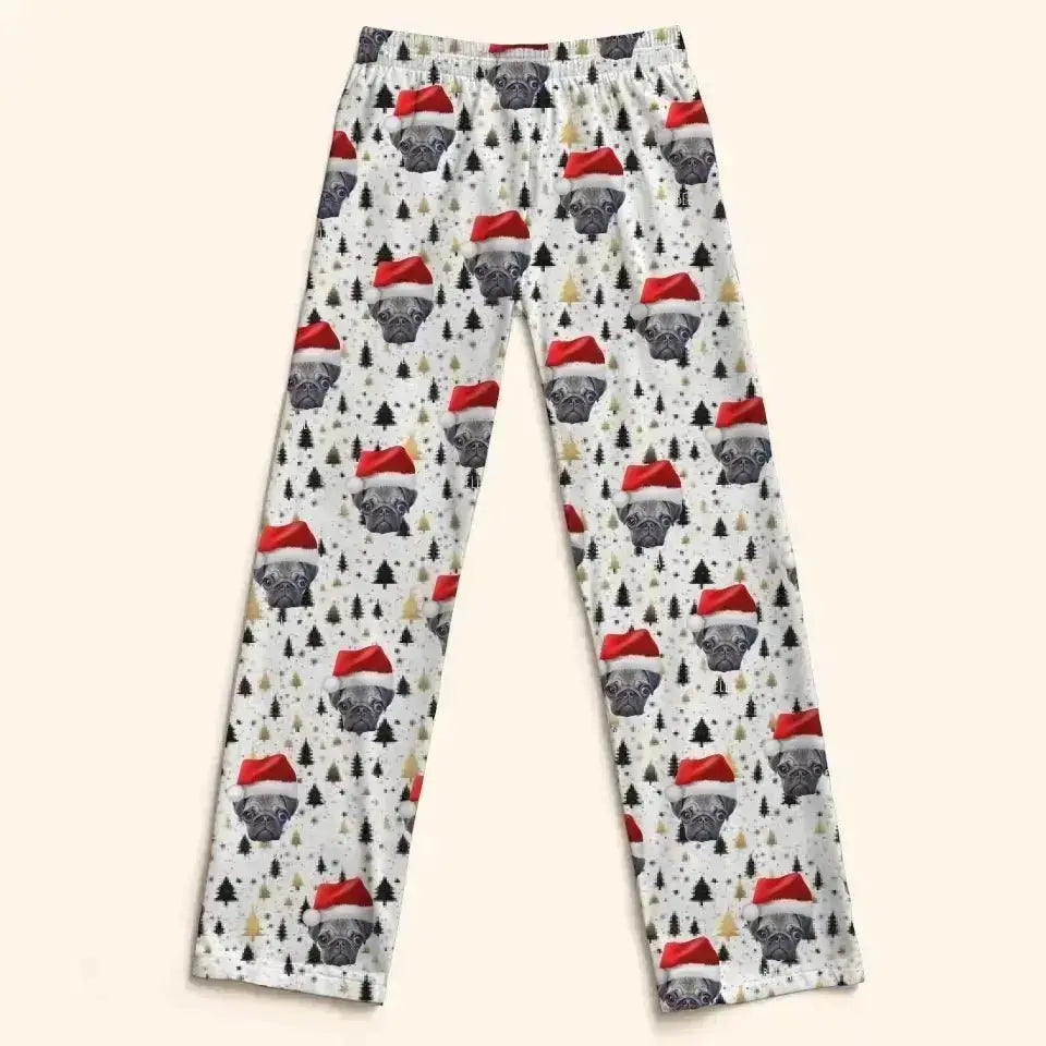 Personalized Pet Photo Women's Christmas Pajama Pants - Shaggy Chic